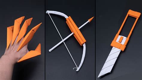 03 Easy Origami Paper Ninja Weapons Ninja Claws Ninja Bow Ninja
