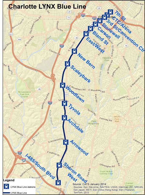 Charlotte Blue Line Map