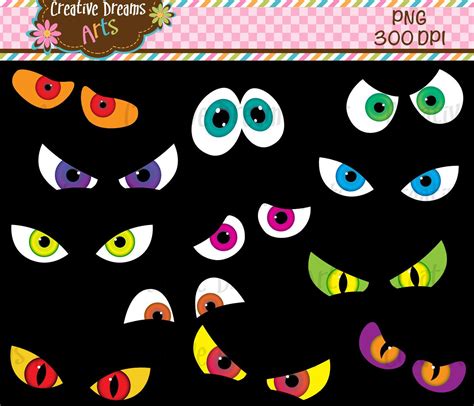 Spooky Eyes Clipart Instant Download Etsy In 2021 Spooky Eyes