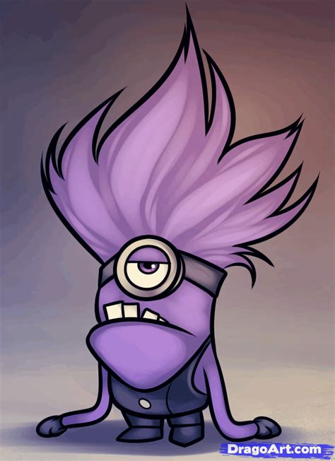 Purple Minion How To Draw An Evil Minion Despicable Me 2 Step By