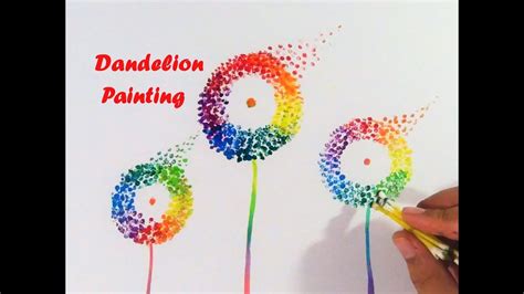 Dandelion Cotton Swabs Painting Technique For Beginners YouTube