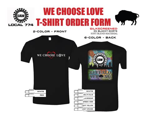 We Choose Love T Shirt Order Form Uaw Local 774