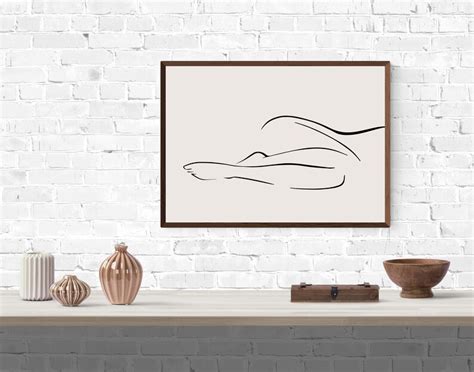 Nude Woman Body Line Art Print Abstract Female Body Line Wall Etsy UK