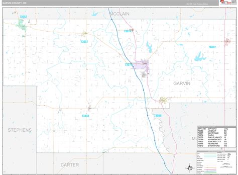 Garvin County Ok Wall Map Premium Style By Marketmaps