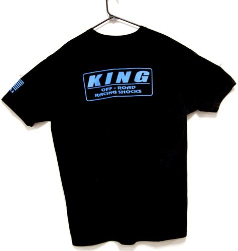 King Shocks Black Cvc Crew Tee Wneon Blue Logo King Shocks