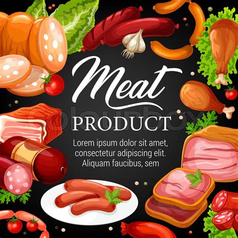 Meat Food Vector Poster Of Beef And Stock Vector Colourbox