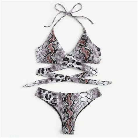 Bikini 2019 Womens Sexy Bikini Set Serpentine Push Up Bra Swimsuit