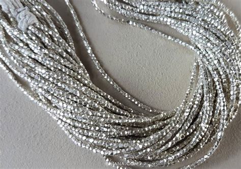 Fine Silver 1.5mm - 1.6mm Tiny Cornerless Faceted Beads (27-Inch Strand ...