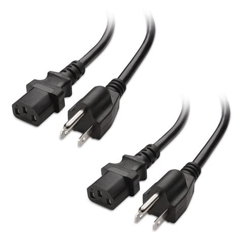 Cable Matters 2 Pack 16 Awg Heavy Duty Computer Monitor Power Cord In