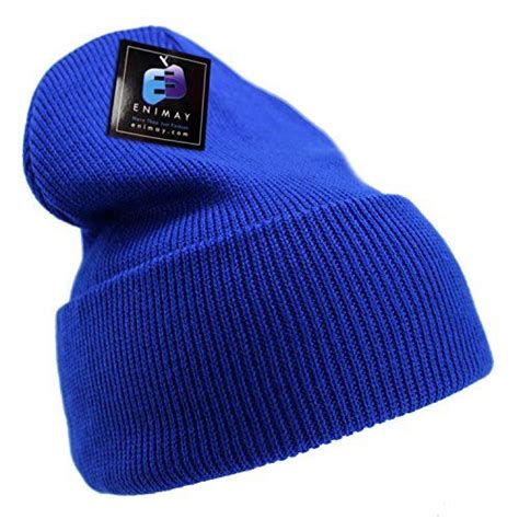 Enimay Mens Womens Winter Long Beanie Hat Knit Cap Royal Blue
