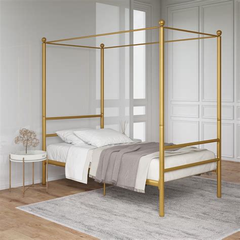 24/7 online service ¡¤ worldwide free shipping. Mainstays Canopy Bed, Twin, Gold Metal - Walmart.com ...
