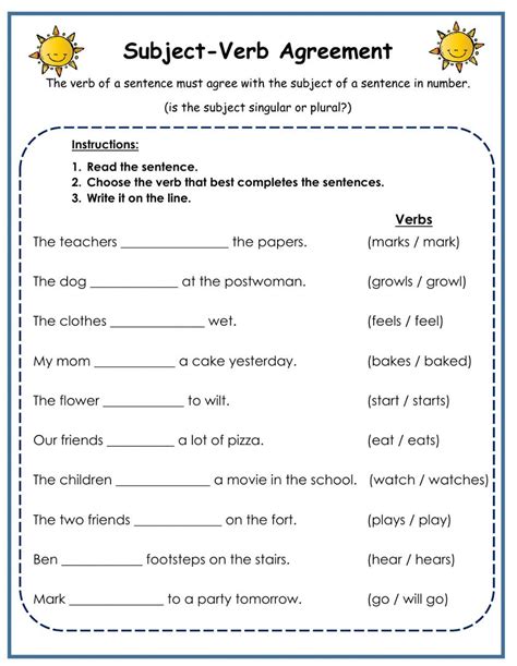 Subject Verb Agreement Interactive Activity For 3 Grade You Can Do The