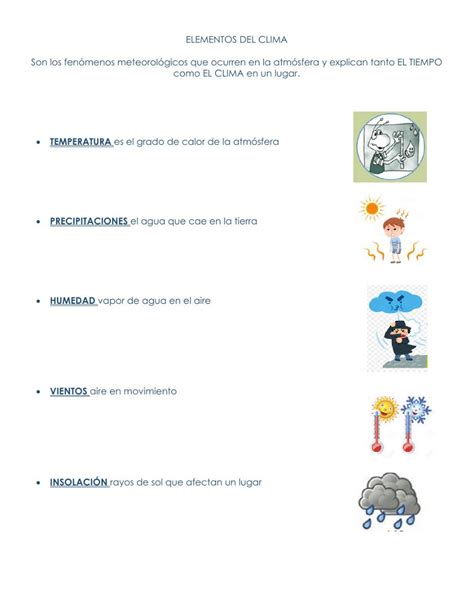 Actividad De El Clima Worksheets Socialism Weather Activities