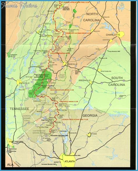 North Georgia Hiking Trails Map Travelsfinderscom