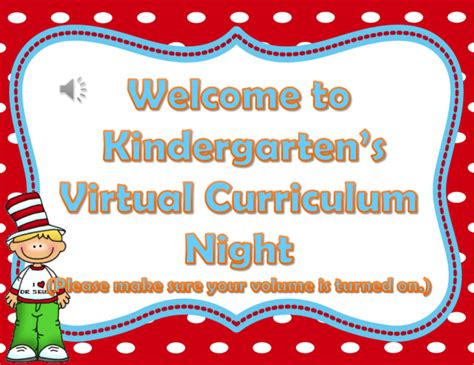 Kindergartens Virtual Curriculum Night