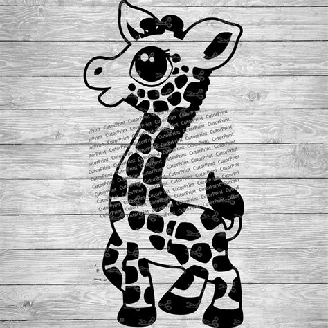 Baby Giraffe Svgeps And Png Files Digital Download Files For Cricut