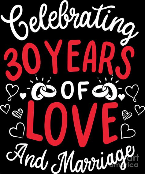 30th Wedding Anniversary 30 Years Of Love And Marriage Digital Art By