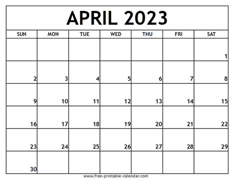 April 2023 Blank Calendar Pages Mobila Bucatarie 2023
