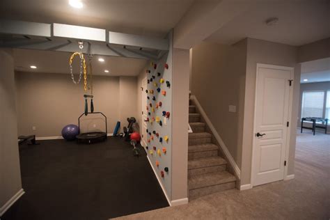 Clarkston Mi Finished Basement With Rock Wall Finished