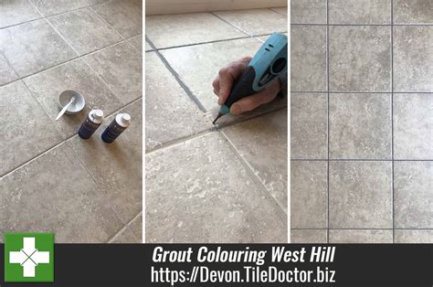 Changing The Colour Of Cream Grout To Grey In West Hill Devon Grout