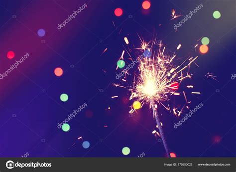 Christmas New Year Abstract Background With Sparkler Stock Photo By