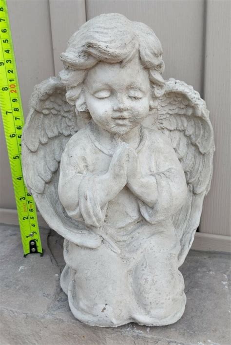 Angel Kneeling Praying Country Garden Concrete