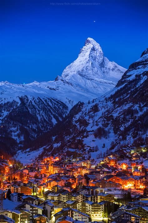 Good Night Matterhorn Zermatt Switzerland Weerakarn Satitniramai