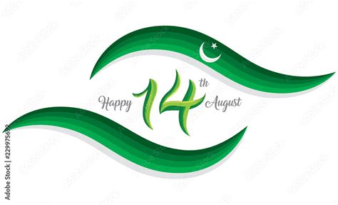 14th August Pakistan Independence Day Logo Typographic Emblems And Badge