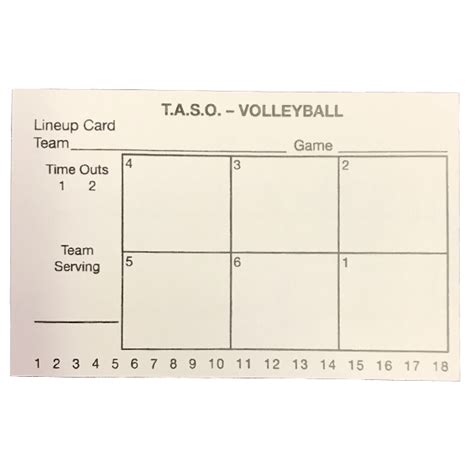 Volleyball Lineup Cards Printable