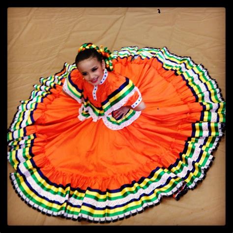 Beautiful Little Folklorico Dancer In Her Jalisco Skirt Mexican Dance