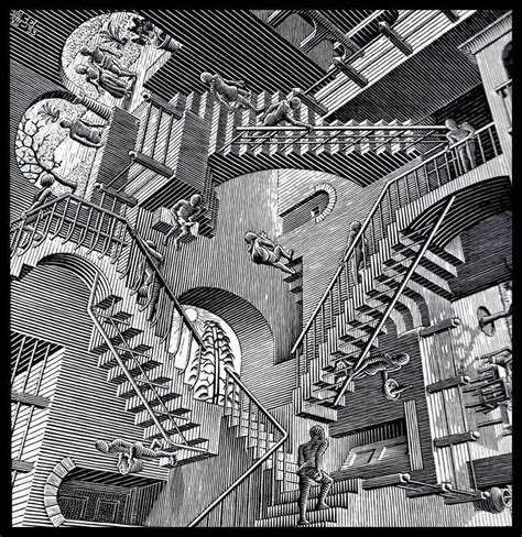 Mc Escher Print Escher Art Relativity Circa Etsy