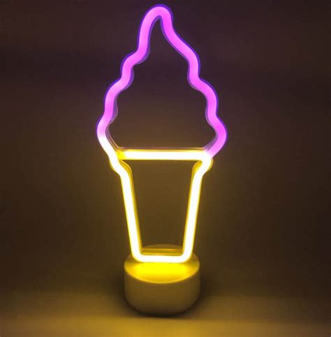 LED Ice Cream Neon Light Ice Cream Neon Led Sign Ice Cream Etsy