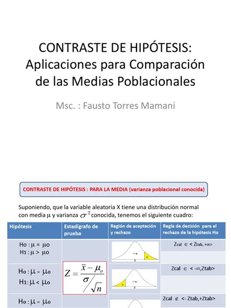 Contrastación De Hipótesis Medias Ing Civil 2016 Ii 1 Prueba