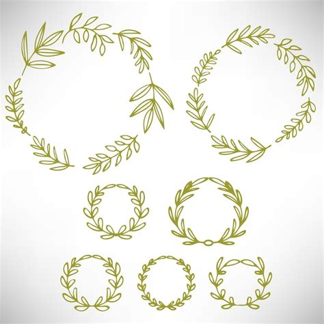 Premium Vector Set Of Hand Drawn Wreaths Cute Collection Of Floral
