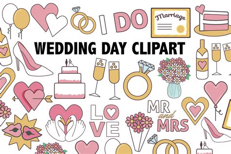Wedding Day Clipart Graphic By Mine Eyes Design · Creative Fabrica