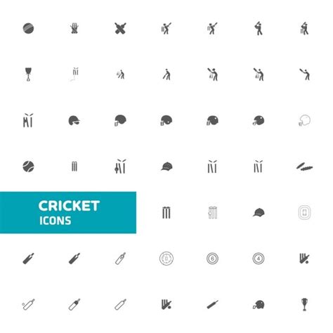Cricket Icon Set Kostenlose Vektor