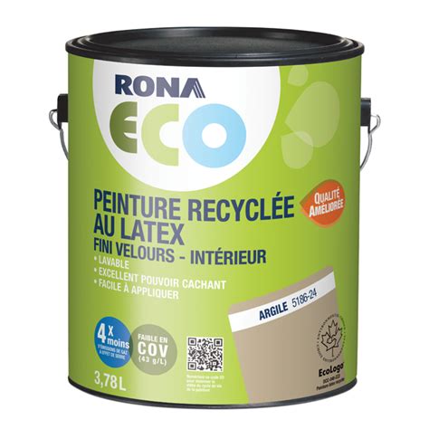 Peinture Dintérieur Recyclée Rona Eco Latex 378 L Fini Velours