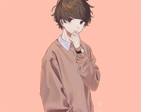 Download 1280x1024 Anime Boy Pretty Cute Brown Hair Wallpapers Wallpapermaiden