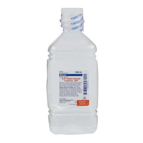 09 Sodium Chloride Irrigation Usp 1000 Ml Plastic Pour Bottle