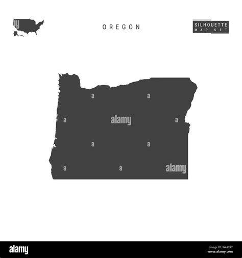 Oregon Us State Blank Vector Map Isolated On White Background High