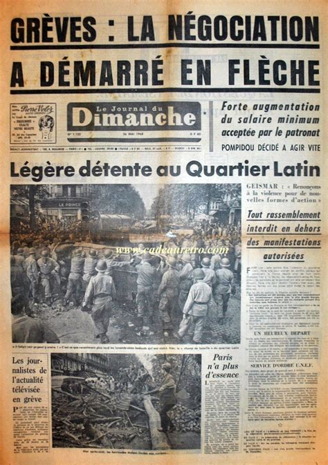 Les événements De Mai 1968 En France Revue De Presse Du 26 Mai 1968