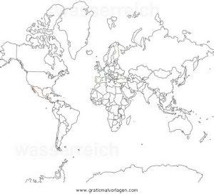 Weltkarte Gratis Malvorlage In Geografie Landkarten Ausmalen