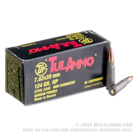 1000 Rounds Of Bulk 762x39mm Ammo By Tula 124gr Hp