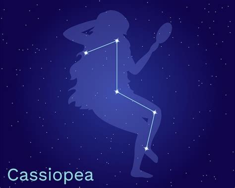 Premium Vector The Constellation Of Cassiopeia On The Background Of