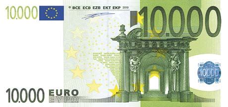 Gut 500 millionen banknoten waren ende gedruckt werden kann in din a4 sowie din a3. neue Euro-Gutscheine Tausender & Zehntausender BUNTEBANK Reproduktionen