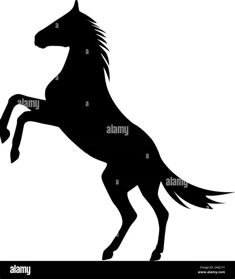Rearing Up Horse Vector Silhouette Stock Vector Image And Art Alamy
