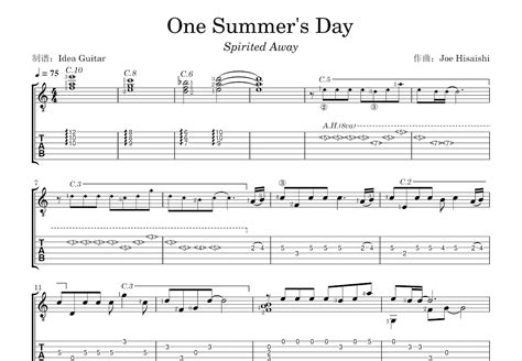 One Summers Day吉他谱joe Hisaishic调古典 吉他世界