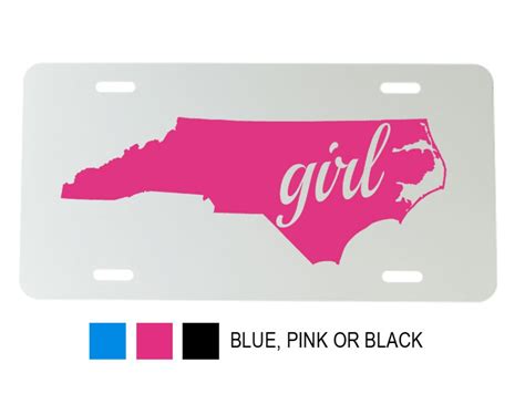 North Carolina Girl Aluminum Mirrored License Plate Etsy