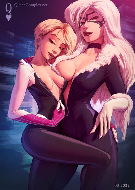 Rule 34 2022 2girls Age Difference Background Black Cat Marvel