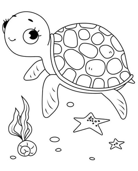 Sea Turtle Printable Coloring Page Print